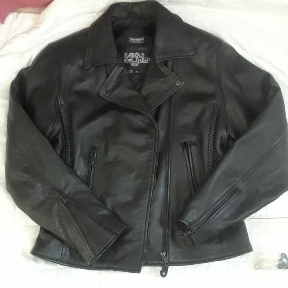 Women's LEATHER GALLERY Motorcycle Jacket Sz M
